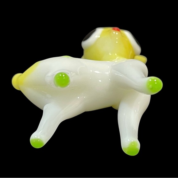 Vintage 1990s Art Glass Miniature Yellow Fawn Mini Sculpture - Unique Whimsical - Picture 12 of 12